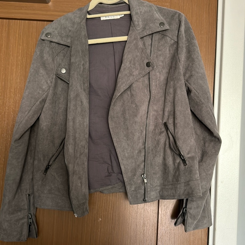 Ark n co cotton like suede gray jacket